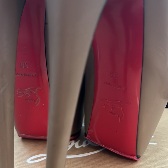 Christian Louboutin size 8 size 38 eur Highness 160 Kid/patent toe pre own w/box - Picture 5 of 9